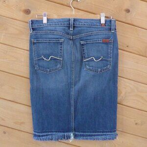 7 For All Mankind Light Blue "Roxy" Pencil Straight Jean Skirt Size 27